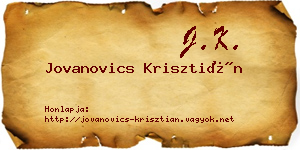 Jovanovics Krisztián névjegykártya